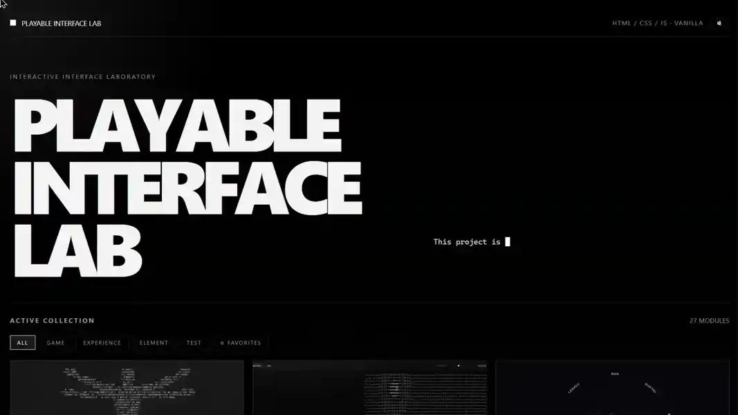 Playable Interface Laboratory preview